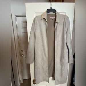 Philosophy Light Taupe Faux Suede Coat Jacket XS